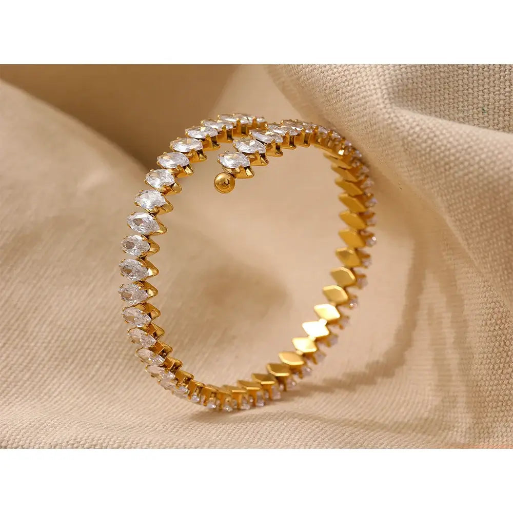 CUBIC ZIRCONIA ADJUSTABLE BRACELET