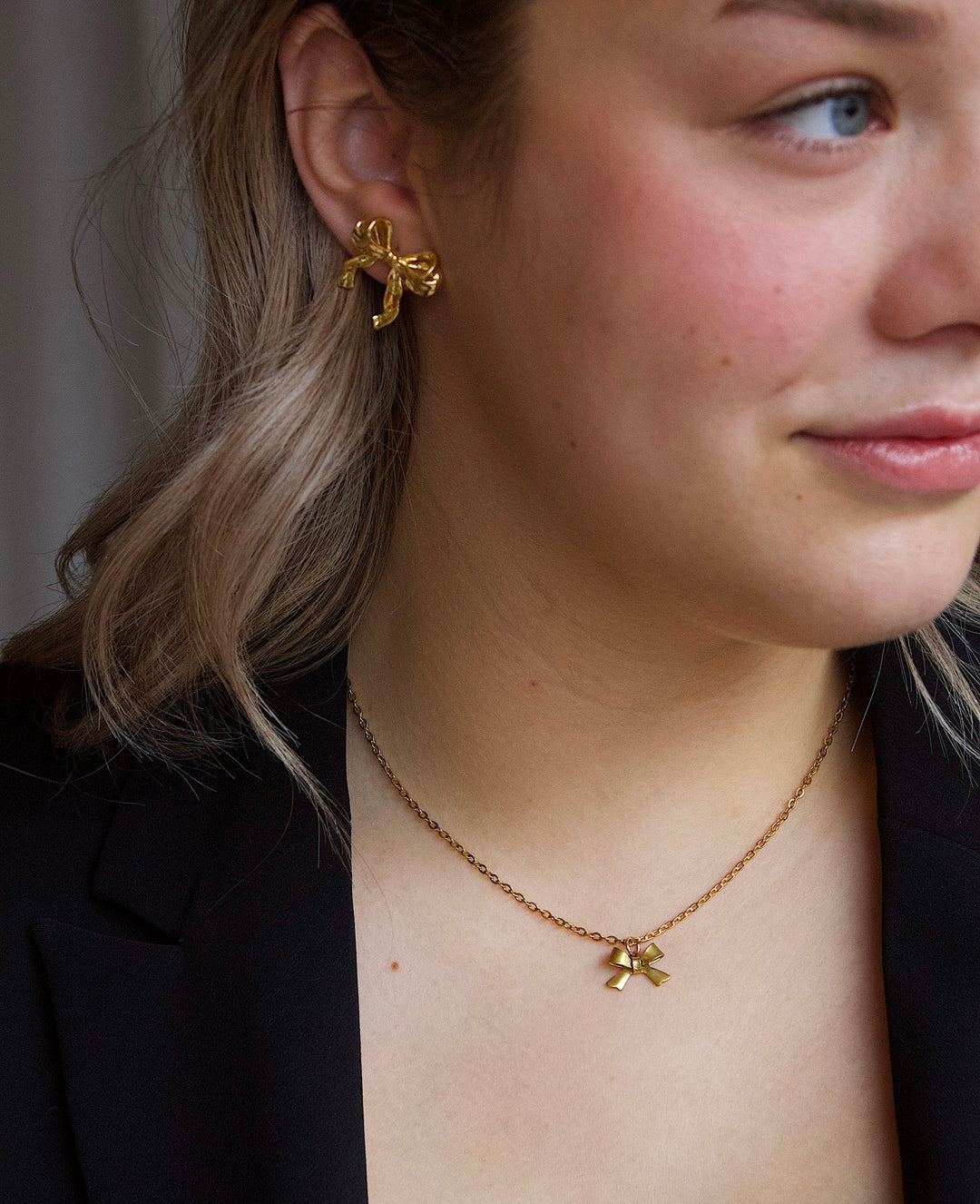 Gold Bow Earrings