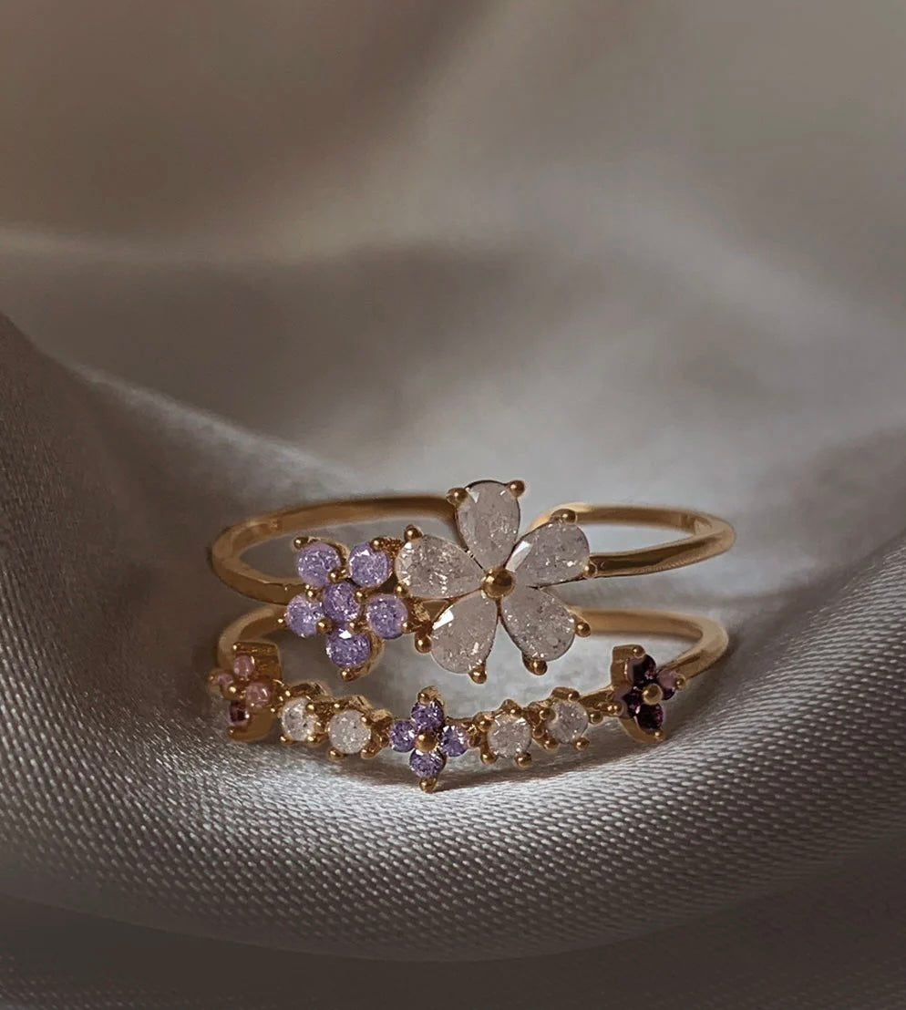 Liana Floral Petals Rings