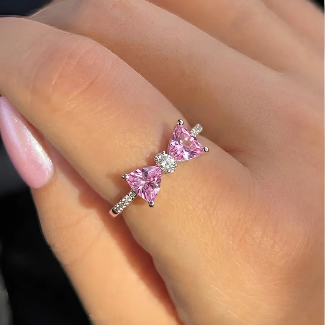 Pink Bow Ring (Adjustable)