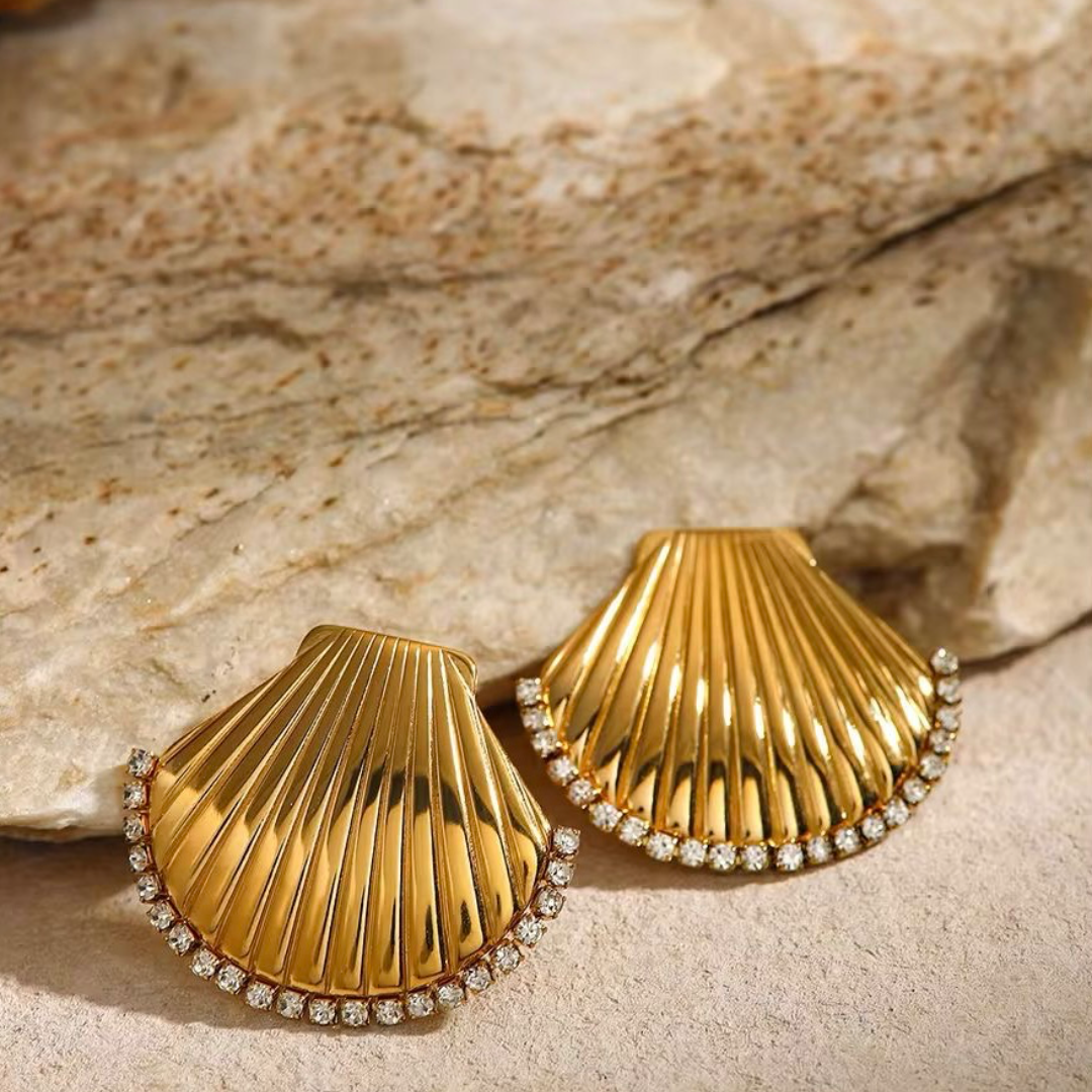 Diamond Shell Earrings