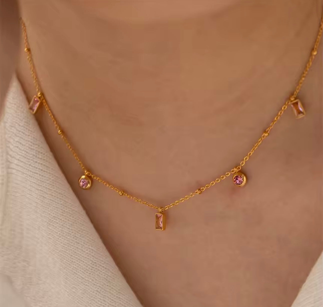 Blush Drop Necklace