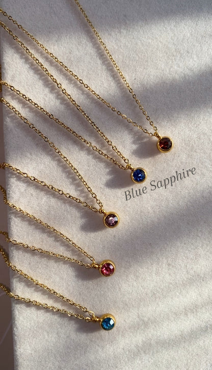 Mini Zircon Stones Necklace 18k Gold Plated