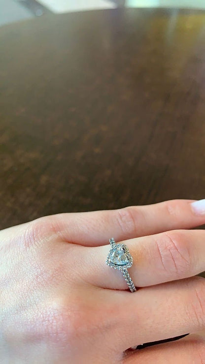 Sparkling Heart Rings