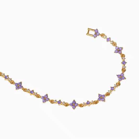 Violet Blossom Tennis Bracelet