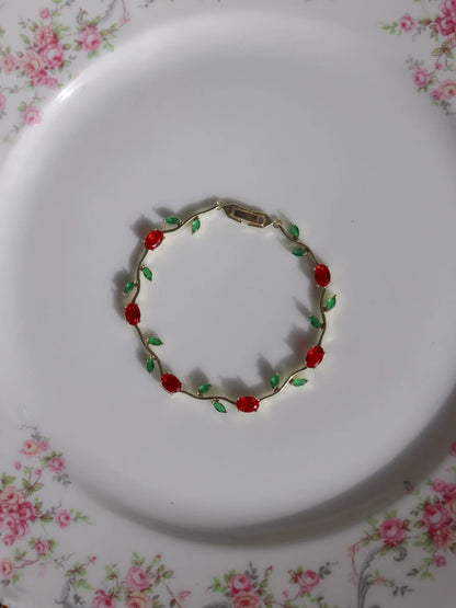 Red & Green Gold Tulip Bracelet – Adore Haven Pakistan
