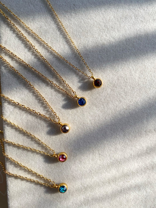 Mini Zircon Stones Necklace 18k Gold Plated