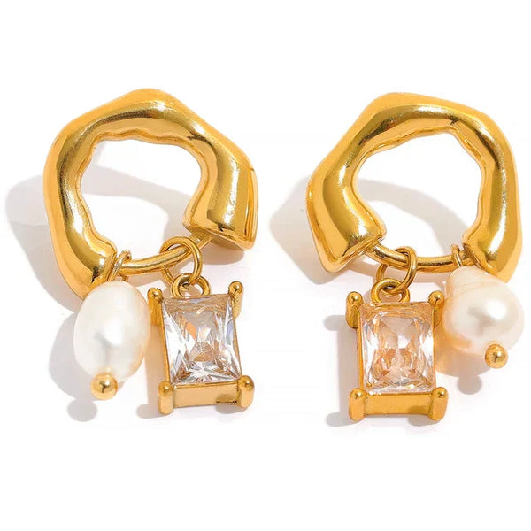 Amos Earrings with Pearl Detail
