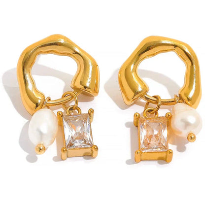 Amos Earrings with Pearl Detail