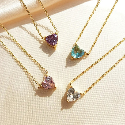 Swarovski Gem Heart Pendant Gold Plated