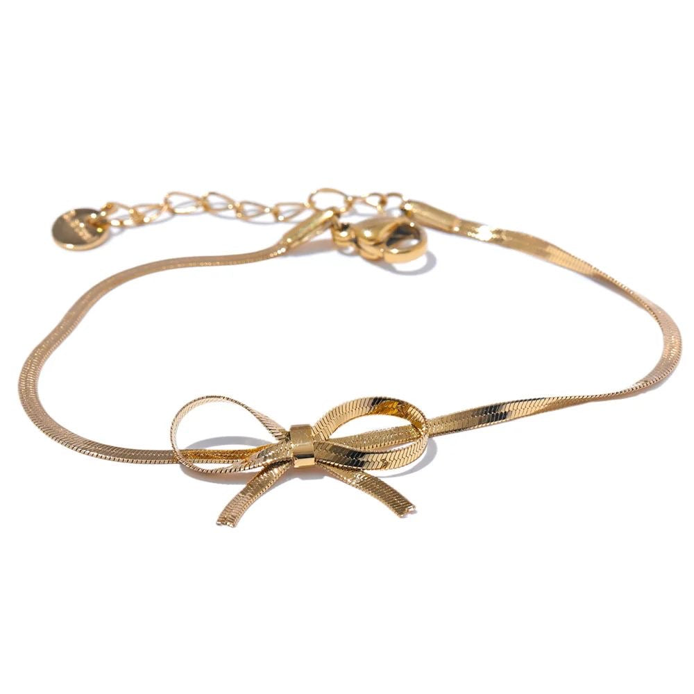 Gold Bow Anti-Tarnish Bracelet