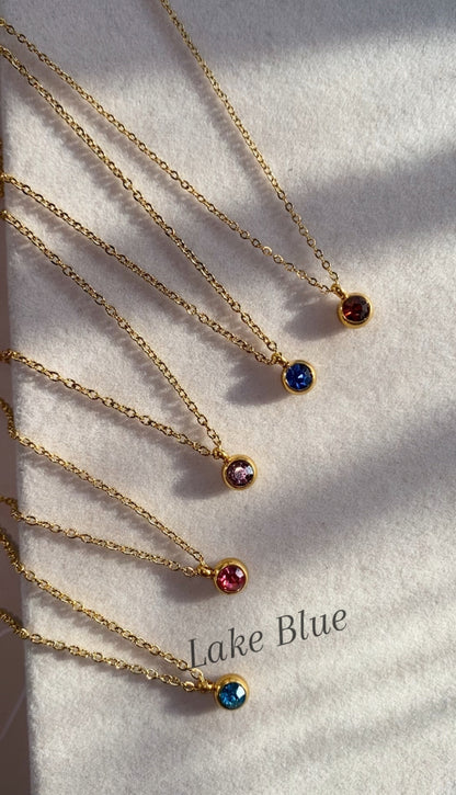 Mini Zircon Stones Necklace 18k Gold Plated
