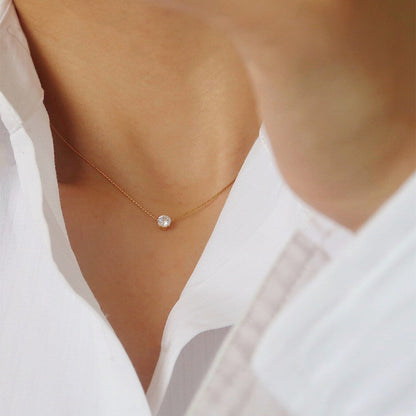 Ruhi Diamond Solitaire Necklace