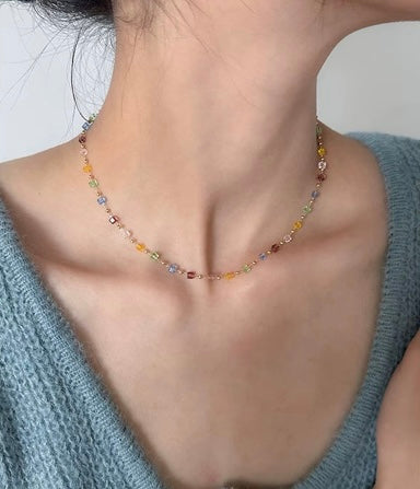 Rainbow Confetti Necklace