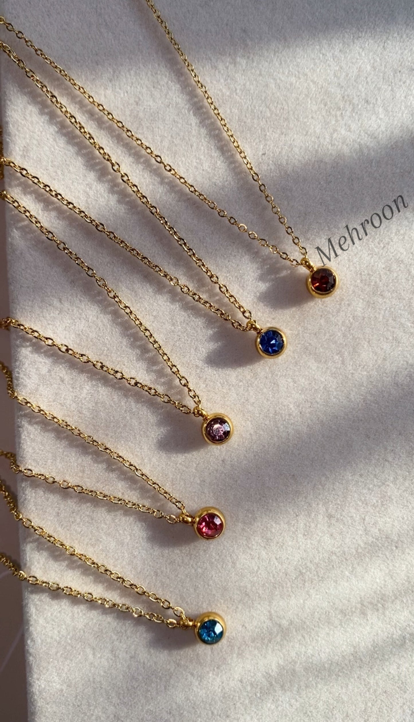 Mini Zircon Stones Necklace 18k Gold Plated
