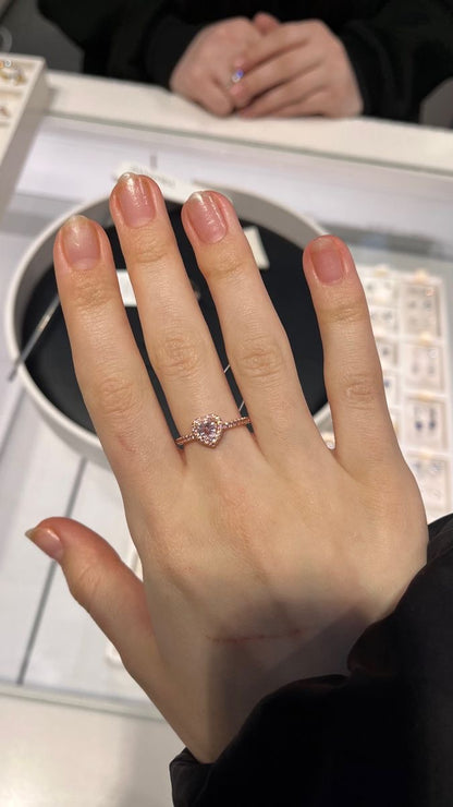 Sparkling Heart Rings