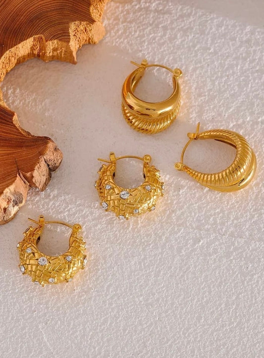 Gold Zircon Hoops