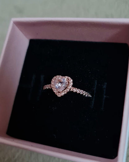 Sparkling Heart Rings