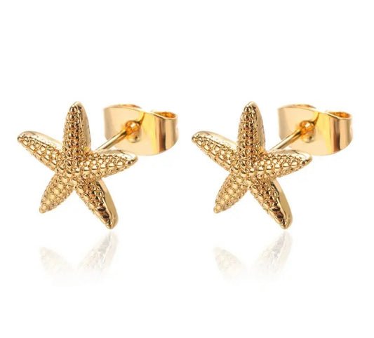 Textured Starfish Studs