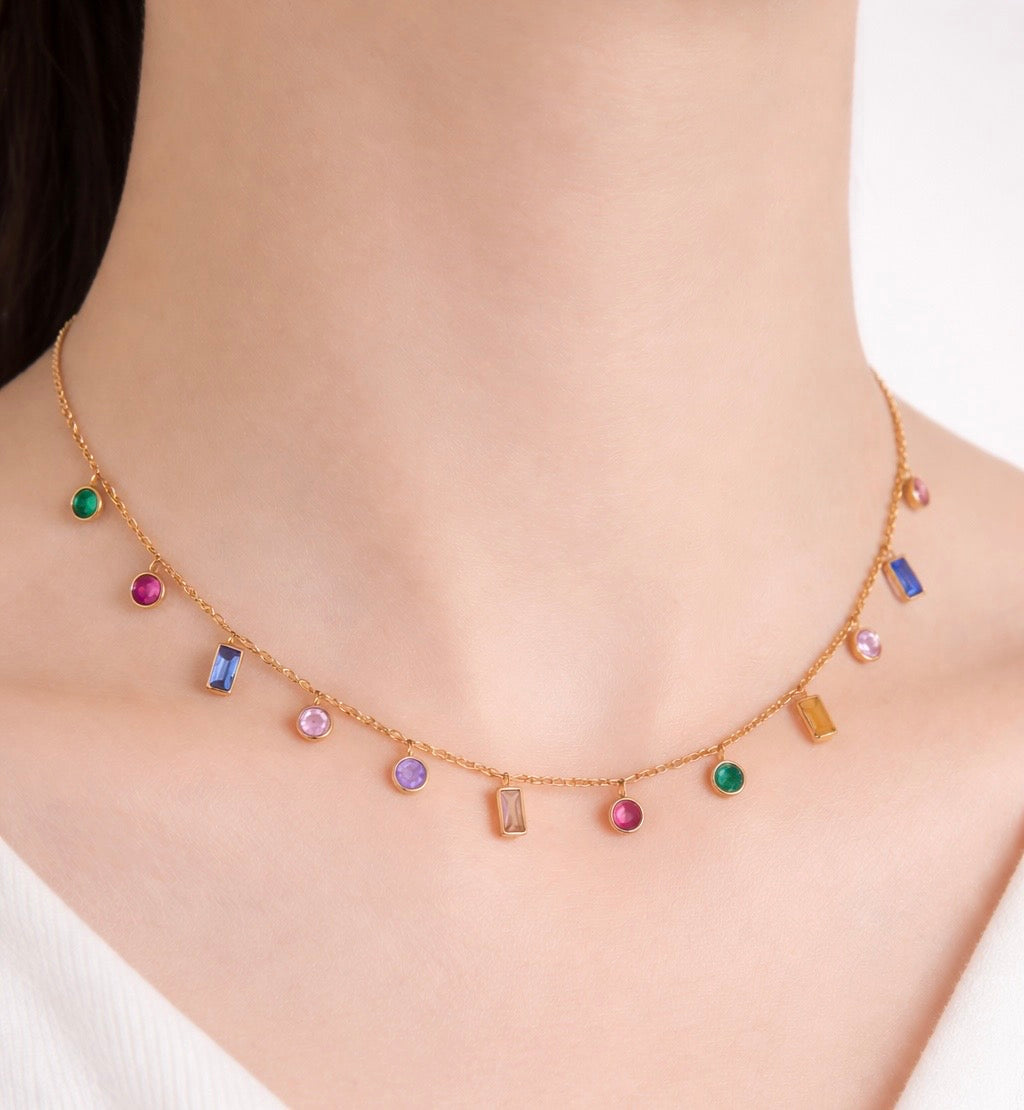 Rainbow Confetti Necklace