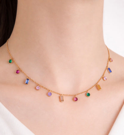 Rainbow Confetti Necklace