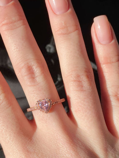 Sparkling Heart Rings