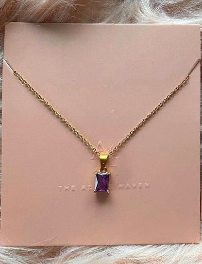 Emerald-Cut Gold Plated Necklace