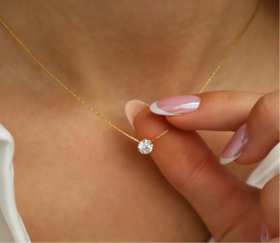 Ruhi Diamond Solitaire Necklace