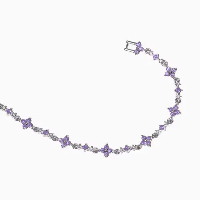 Violet Blossom Tennis Bracelet