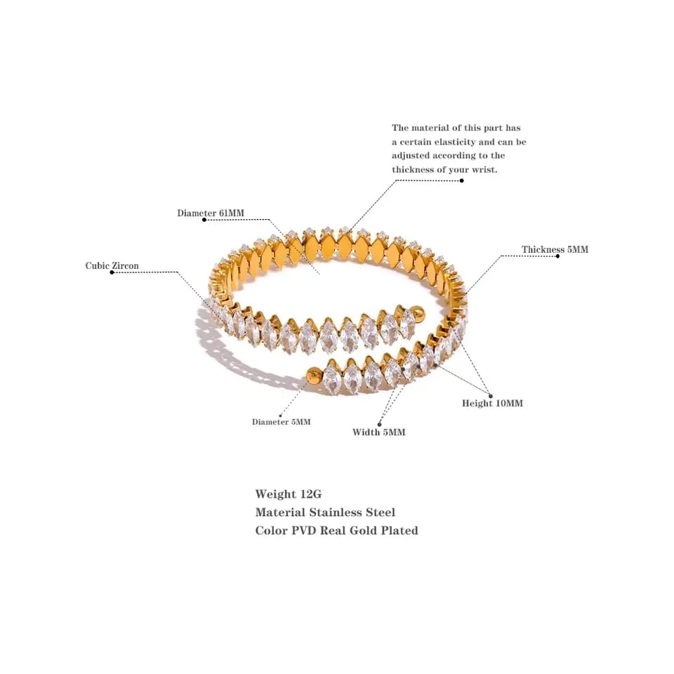 CUBIC ZIRCONIA ADJUSTABLE BRACELET