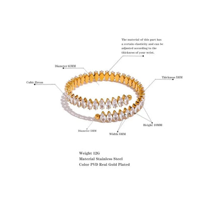 CUBIC ZIRCONIA ADJUSTABLE BRACELET