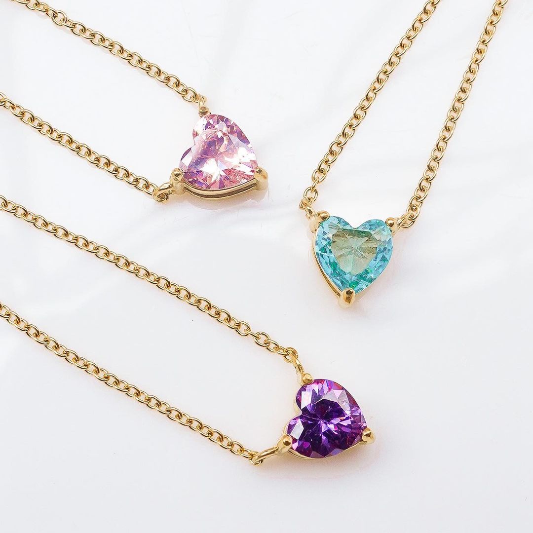 Swarovski Gem Heart Pendant Gold Plated