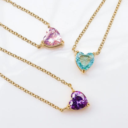 Swarovski Gem Heart Pendant Gold Plated