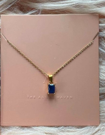 Emerald-Cut Gold Plated Necklace