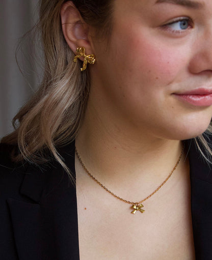 Gold Bow Earrings