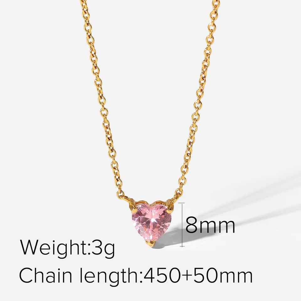 Swarovski Gem Heart Pendant Gold Plated