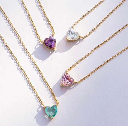 Swarovski Gem Heart Pendant Gold Plated