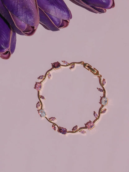 Pink & Purple Gold Tulip Bracelet – Adore Haven Pakistan
