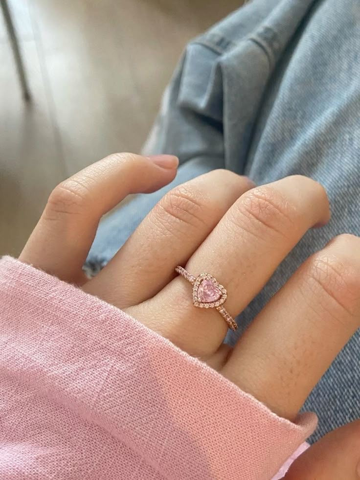 Sparkling Heart Rings