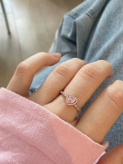 Sparkling Heart Rings