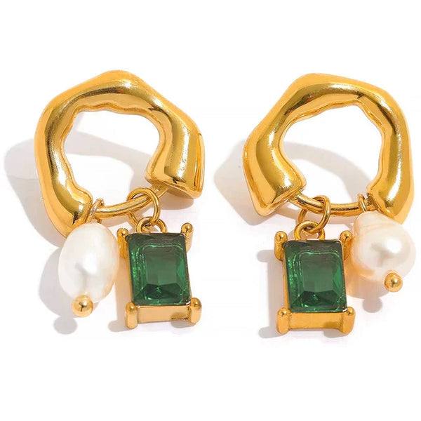 Amos Earrings with Pearl Detail