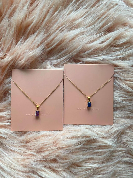 Emerald-Cut Gold Plated Necklace