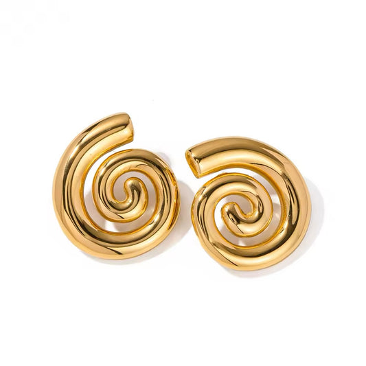 Gold Spiral Earrings