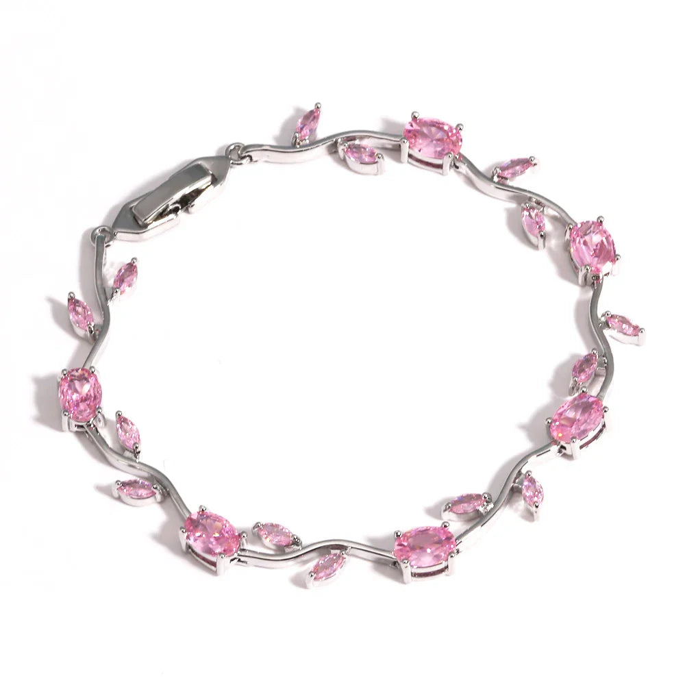 Aurora Pink Silver Tulip Bracelet – Adore Haven Pakistan