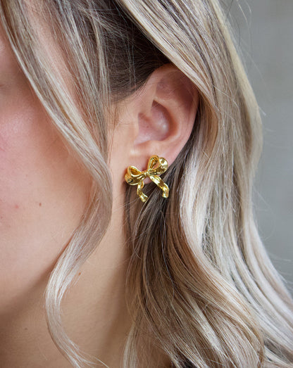 Gold Bow Earrings