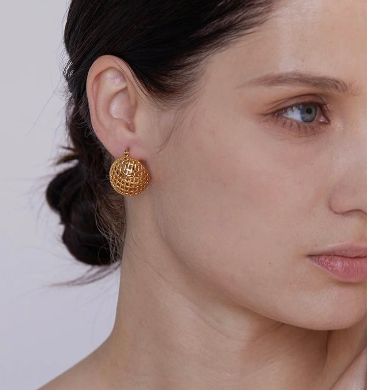 Elise Textured Hoops