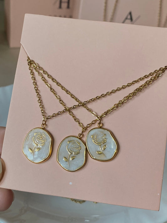 Dull Gold flower Necklace