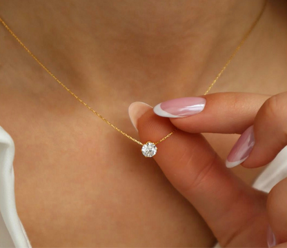 Ruhi Diamond Solitaire Necklace