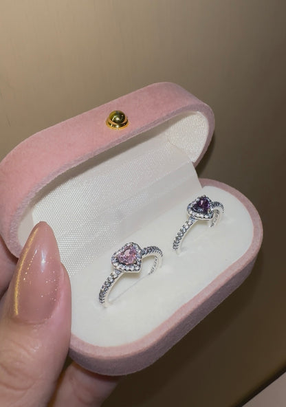 Sparkling Heart Rings