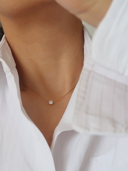 Ruhi Diamond Solitaire Necklace